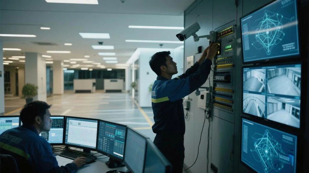 Jasa instalasi CCTV dan sistem keamanan gedung terintegrasi area Jakarta dan Jabodetabek profesional.